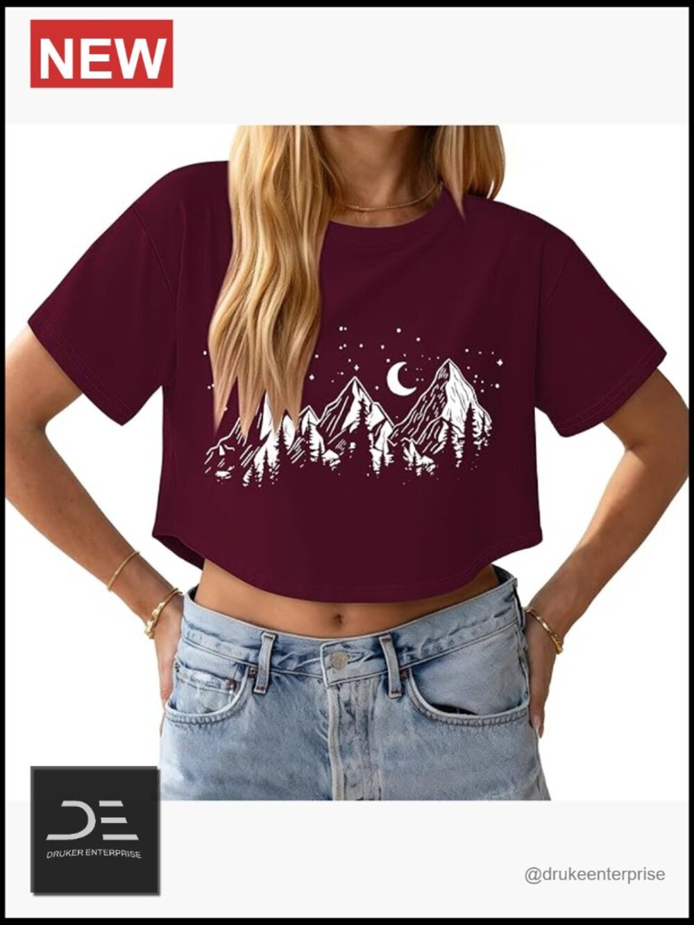 Crop Top Short Sleeve Tee Crewneck Curved Hem Loose Fit Summer Basic Tee